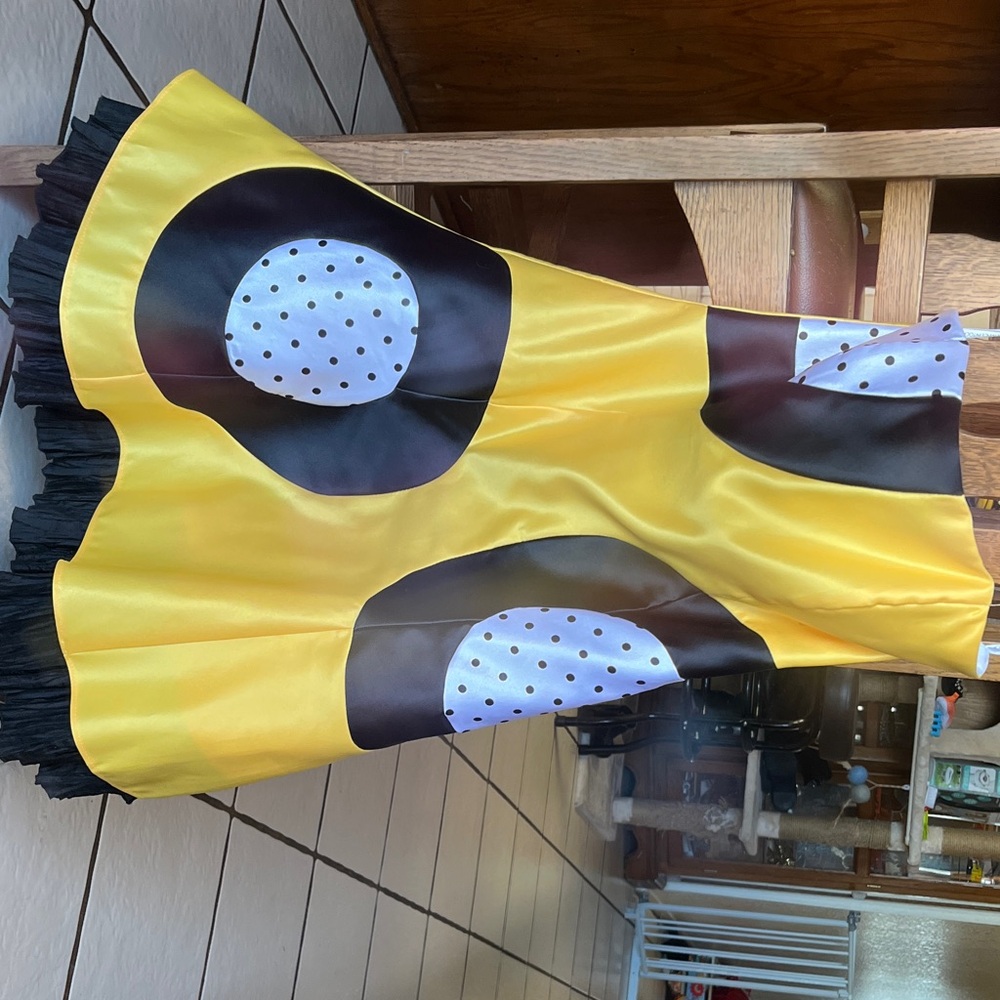 Jessica McClintock Strapless Yellow and Black Dress